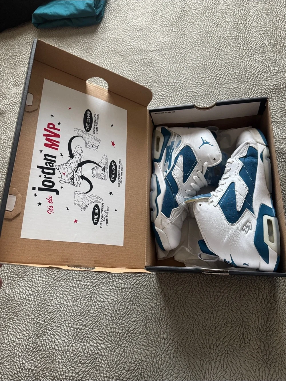 Jordan MVP (GS) Kids White and Blue High-Top Sneakers